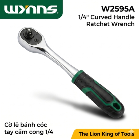 (W2595A) Cờ lê bánh cóc tay cầm cong 1/4