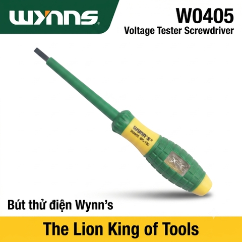 Bút thử điện 1000V Wynn's cao cấp tay cầm bọc nhựa TPE cách nhiệt cách điện đủ các cỡ, Bút điện tô vít cách điện đa năng