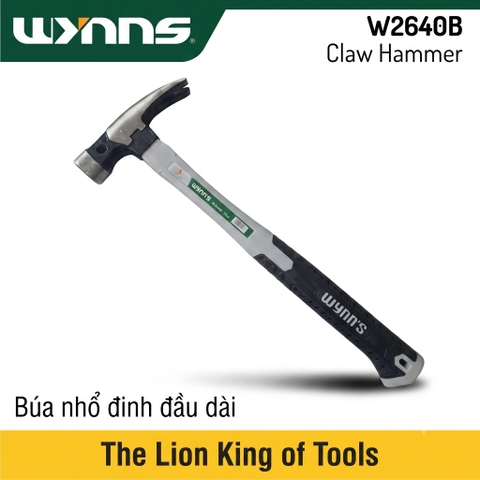 Búa nhổ đinh đầu dài Wynn's cao cấp chiều dài 40cm, búa đóng nhổ đinh cầm tay công nghiệp có bọc cán