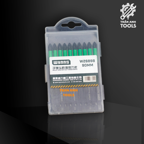 Mũi bắt vít đen PH2 chiều dài 65 90 150mm Wynn's đầu có rãnh chống trượt, Mũi bắn vít từ tính đa năng phủ Photphat đen