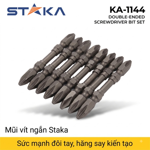 COMBO 10 Mũi Vít 2 Đầu STAKA KA-1144 PH2 65mm Thép S2 Chống Trượt Cam Cho Máy Khoan Vặn Vít