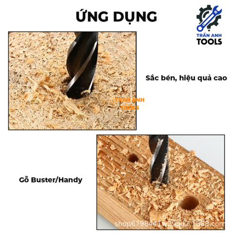 Mũi khoan gỗ xoắn dài chuôi lục giác