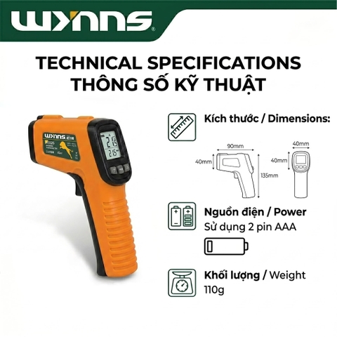 (W3325) Súng đo nhiệt độ công nghiệp