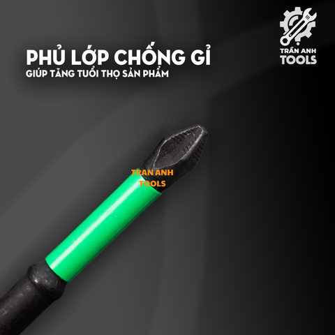 Mũi bắt vít đen PH2 chiều dài 65 90 150mm Wynn's đầu có rãnh chống trượt, Mũi bắn vít từ tính đa năng phủ Photphat đen