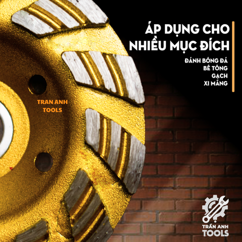 Đĩa Mài Kim Cương Vàng 100mm Wynn's – Dùng Cho Máy Mài Cầm Tay, Độ Bền Cao, Cắt Nhanh, Ít Mòn, Mài Siêu Êm