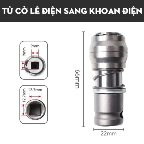 Đầu Chuyển Chuôi 1/2 Sang Chuôi Kẹp Máy Khoan Bê Tông