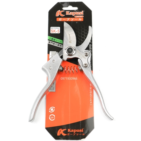 Kéo cắt cành Kapusi Japan chất liệu SK5 không gỉ siêu sắc, kéo cắt cây nhật bản cao cấp