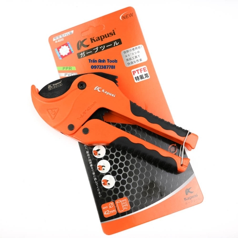 Dao cắt ống nhựa PVC PE 42mm Kapusi Japan cao cấp siêu sắc, kéo cắt ống nhựa chuyên dụng nhật bản