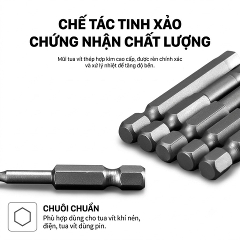 Bộ mũi lục giác chuôi 1/4 50mm-150mm
