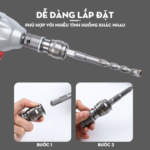 Đầu Chuyển Chuôi 1/2 Sang Chuôi Kẹp Máy Khoan Bê Tông