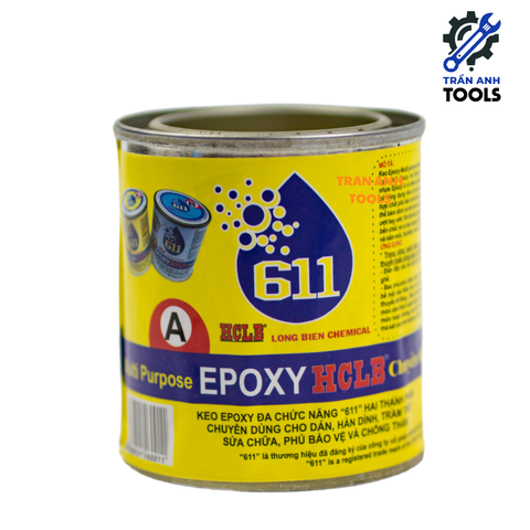 Keo dán hai thành phần AB 611 Multi Purpose Epoxy HCLB dán kim loại, nhựa, gỗ, sợi thủy tinh, đá, và gốm