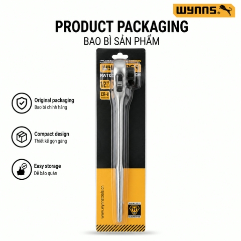 Cờ Lê Bánh Cóc Tay Lắc Đuôi Chuột Cỡ 1/2 Đuôi Nhọn Wynn's,