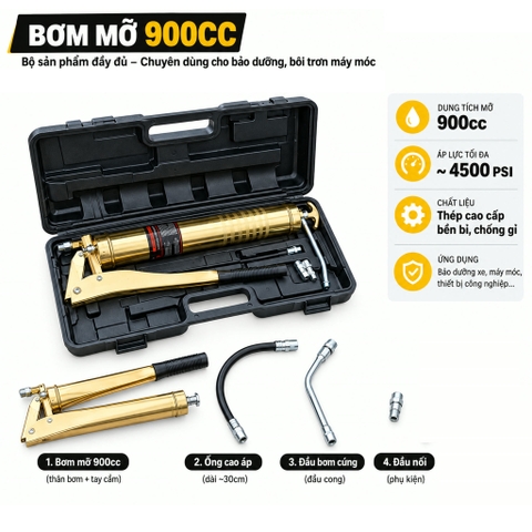 Bơm mỡ 900 Yeti 2 ti Bafaro
