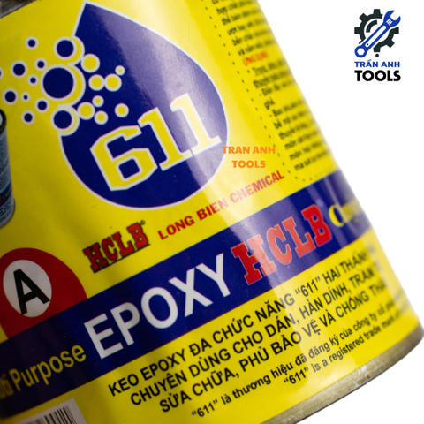 Keo dán hai thành phần AB 611 Multi Purpose Epoxy HCLB dán kim loại, nhựa, gỗ, sợi thủy tinh, đá, và gốm