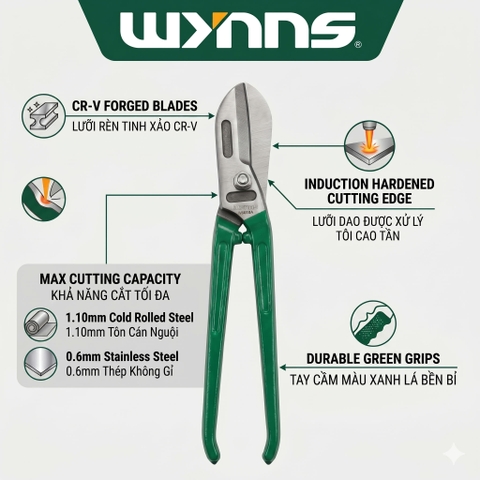 (W6010A) Kéo cắt tôn 10 inches