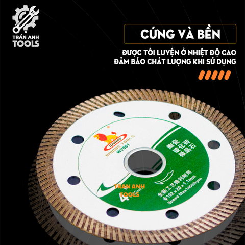 Lưỡi cắt gạch kim cương 102mm Wynn's siêu mỏng 1.1mm cắt gạch men, đá hoa cương, gỗ, sắt, đá cắt đa năng chính hãng