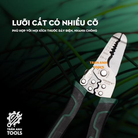 Kìm Cắt. Tuốt Dây, Ép Cos Đa Năng Wynn's W1045, Kềm Cắt Tuốt Dây Chính Xác, Chất Liệu Thép Cao Cấp