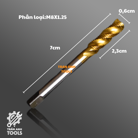 Mũi khoan taro tạo ren trong cỡ từ M2×0.4 đến M16×2.0 được sản xuất từ chất liệu HSS6542 cao cấp