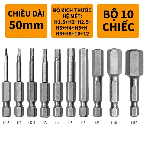 Mũi vít lục giác chuôi 1/4