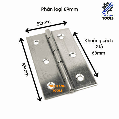 Bản lề lá Inox bóng nhiều kích thước, bản lề lá sắt xi Trần Anh Tools