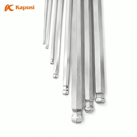 Bộ lục giác bi 9 chi tiết Kapusi Japan cao cấp chất liệu S2 dày dặn cứng cáp, bộ lục giác bi chất lượng nhật bản