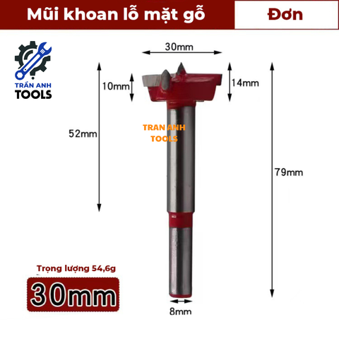 Mũi khoan gỗ điều chỉnh độ sâu các cỡ từ 15 20 25 30 35mm, mũi khoan lỗ tròn, mũi khoét gỗ có thang đo