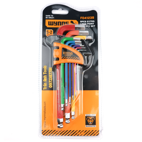 Bộ lục giác màu đầu bi Wynn's F041239 dài 18cm chất liệu S2 cao cấp, bộ lục giác màu 9 chi tiết hàng chất lượng cao