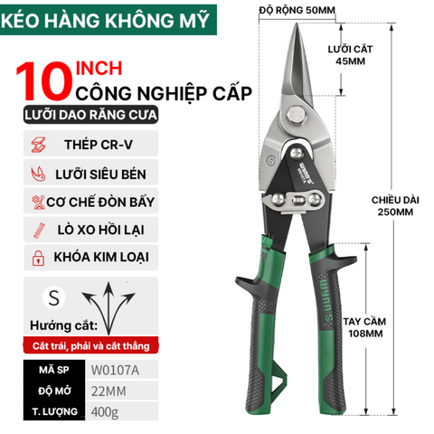 Kéo Cắt Tôn Thép Hợp Kim Wynn’s Tools CR-V