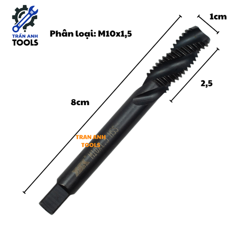 Mũi tạo ren taro cỡ từ M2-M12 chất liệu HSS 6542 phủ Nitrit đen cao cấp