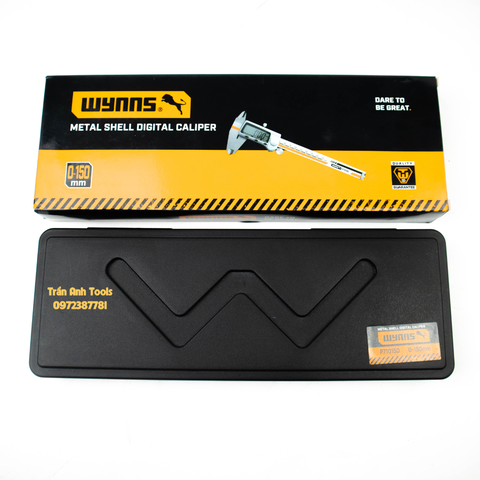 Thước kẹp cơ điện tử 150mm Wynn's chất liệu thép không gỉ cao cấp, thước cặp ly đo đường kính trong ngoài, độ sâu, bước