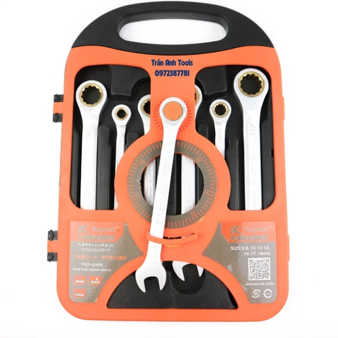 Bộ cờ lê tự động 7 chi tiết có các cỡ 8,10,12,13,14,17,19 Kapusi Japan chính hãng, bộ cờ lê tự động chất lượng nhật bản