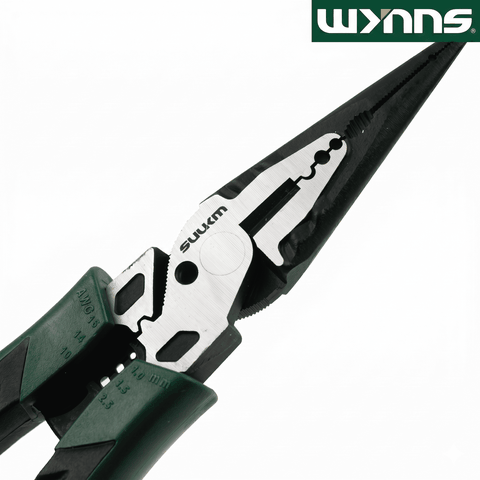 Kìm Mũi Nhọn Đa Năng W3461 200mm Thép Hợp Kim Có Lưỡi Cắt Tay Cầm Chống Trượt Wynns Kìm Điện Cơ Khí Chính Hãng