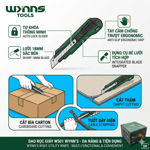 Dao rọc giấy rẻ (Lưỡi trắng) mới 107*20*18mm