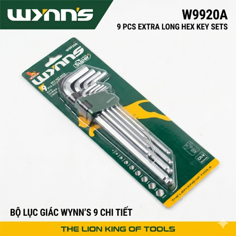 Bộ Lục Giác 9 Chi Tiết W9920A Wynns Thép CR-V Siêu Dài Chìa Khóa Allen Đầu Bi Vặn Ốc Lục Giác Chính Hãng Đa Năng