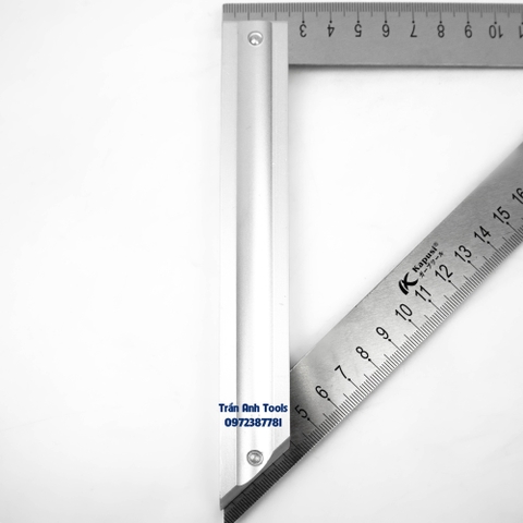 Thước ke góc tam giác kích cỡ 200mm chất liệu hợp kim nhôm đúc cao cấp Kapusi Japan, thước eke tam giác đo góc 45 độ