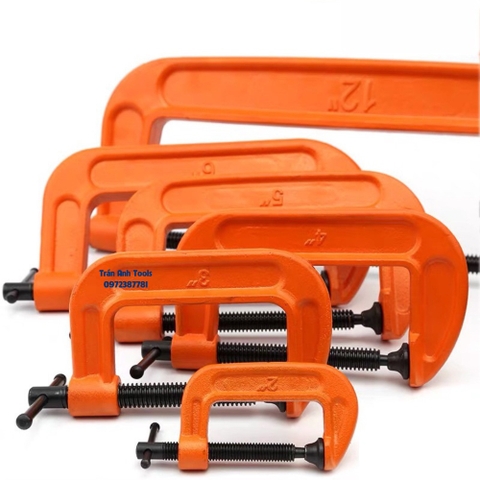 Vam cảo chữ C cơ khí kẹp gỗ đủ các cỡ từ 2-6inch Kapusi chính hãng, vam gỗ chữ C hàng chất lượng cao