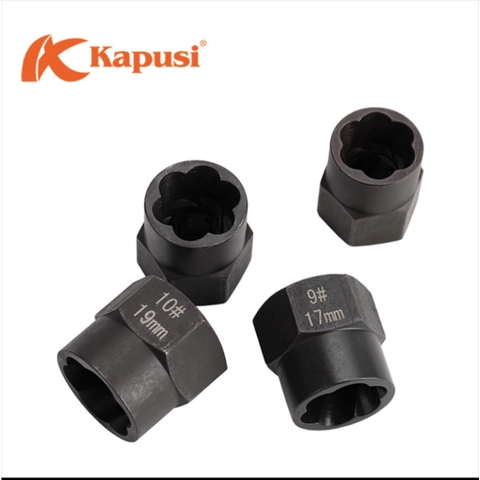 Bộ khẩu phá ốc 11 chi tiết Kapusi, bộ tuýp phá ốc hư cao cấp kích cỡ từ 9-19mm