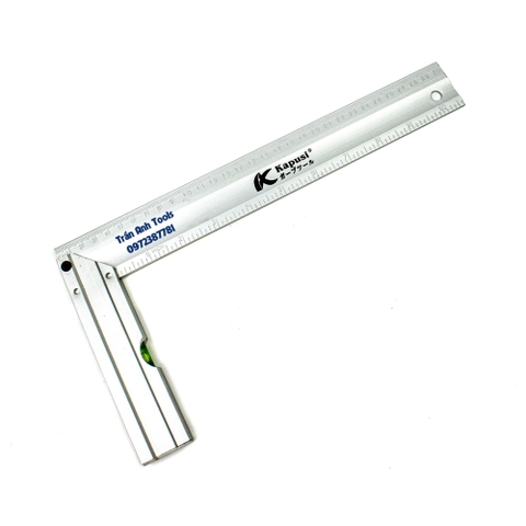 Thước ke góc vuông chiều dài 30cm chất liệu nhôm cao cấp Kapusi Japan, thước ke góc vuông đa năng kết hợp livo