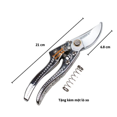 Kéo cắt cành cao cấp W4113 Wynn's Tools thép cacbon đúc nguyên khối, kéo cắt cây, dụng cụ tỉa cây