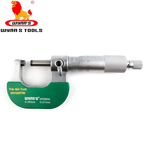 Panme đo ngoài cao cấp Wynn's W580A dải đo 0-25mm, Thước kẹp cơ khí chuyên dụng đo đường kính, đo dây đồng