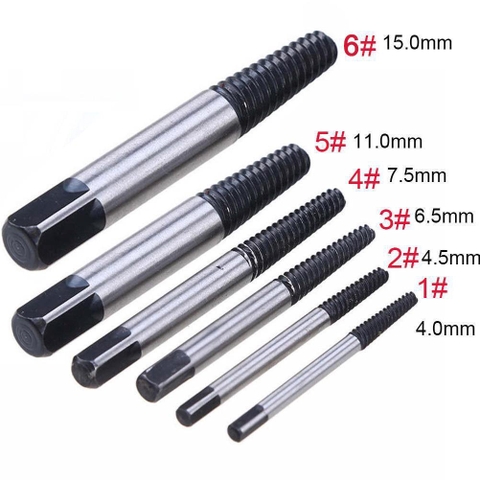Bộ mũi vít nhổ ốc gãy 5 6 chi tiết, Bộ tháo bu lông ốc vít trờn ren, tháo ốc vít gãy