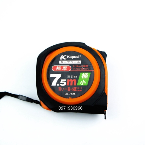 Thước mét Kapusi chính hãng đủ cỡ, Thước rút chống sốc bền bỉ 5m 7.5m