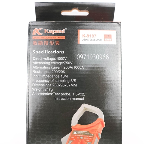 Đồng hồ ampe kìm kẹp Kapusi Japan K-9187 đo tụ điện tần số