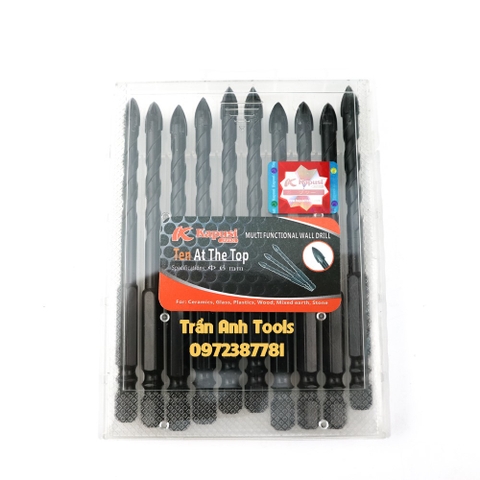 Mũi khoan đa năng chuôi lục giác Kapusi Japan chính hãng, bộ mũi khoan gạch men, khoan tường, ngói, bê tông, kính