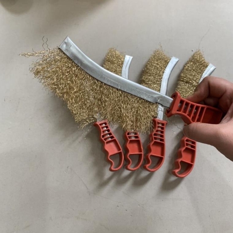 Chổi đánh rỉ cán đỏ, bàn chải sắt cọ rỉ cán đỏ