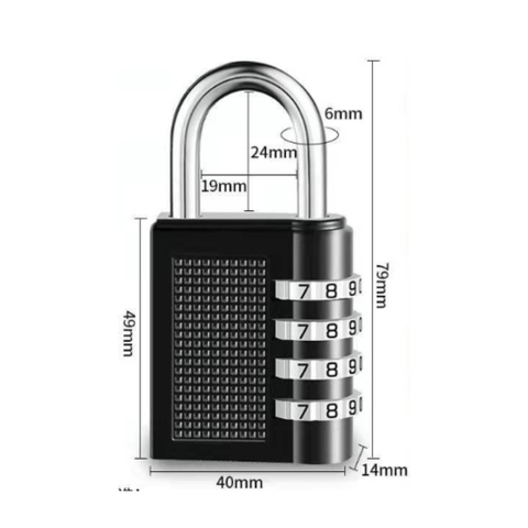 Ổ Khóa Mã Số 4 Chữ Số, Không Cần Chìa, Chất Liệu Thép Không Gỉ