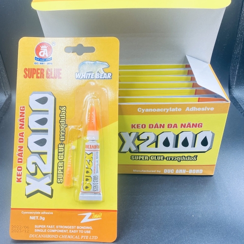 Tuýp keo dán đa năng X2000 chính hãng Đức Anh Bond, keo dán giày dép nhỏ gọn tiện dụng
