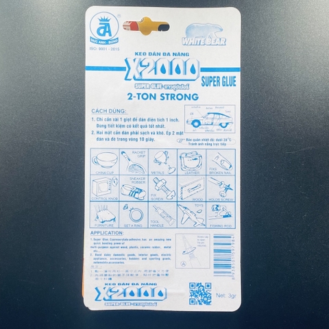 Tuýp keo dán đa năng X2000 chính hãng Đức Anh Bond, keo dán giày dép nhỏ gọn tiện dụng