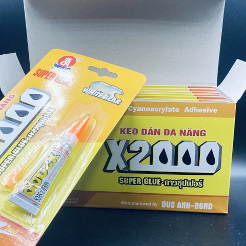 Tuýp keo dán đa năng X2000 chính hãng Đức Anh Bond, keo dán giày dép nhỏ gọn tiện dụng