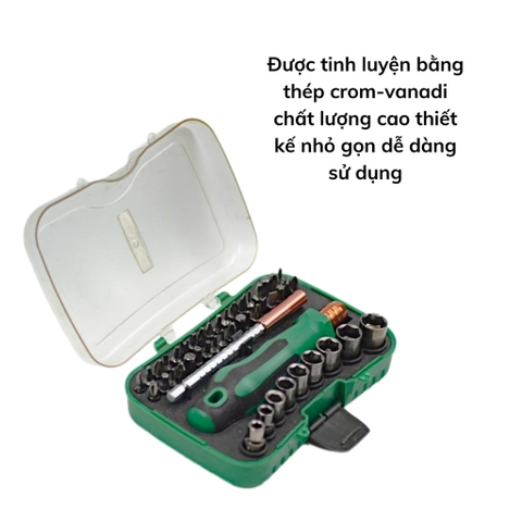 Bộ Tua Vít Và Đầu Khẩu 1/4 inch 47 Chi Tiết Berrylion